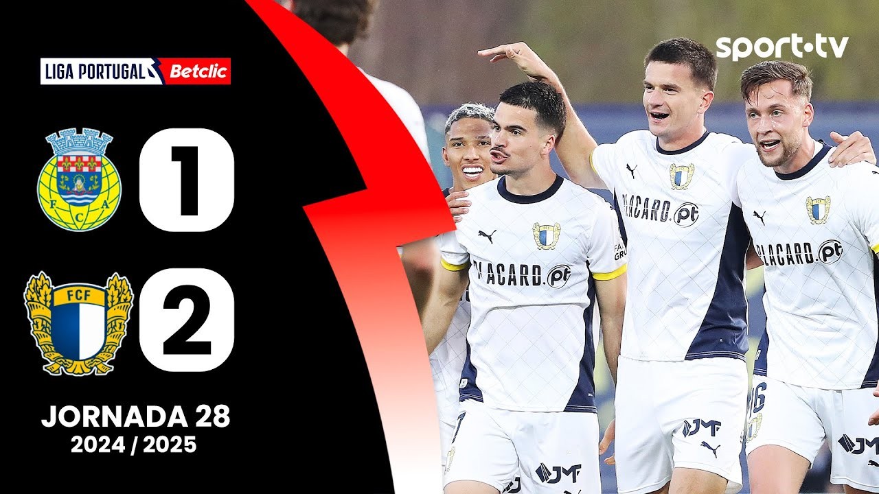 #ไฮไลท์ฟุตบอล [ อารัวก้า 1 - 2 ฟามาลิเคา ] ลีกา ซาเกรส โปรตุเกส 2025/6.4.68