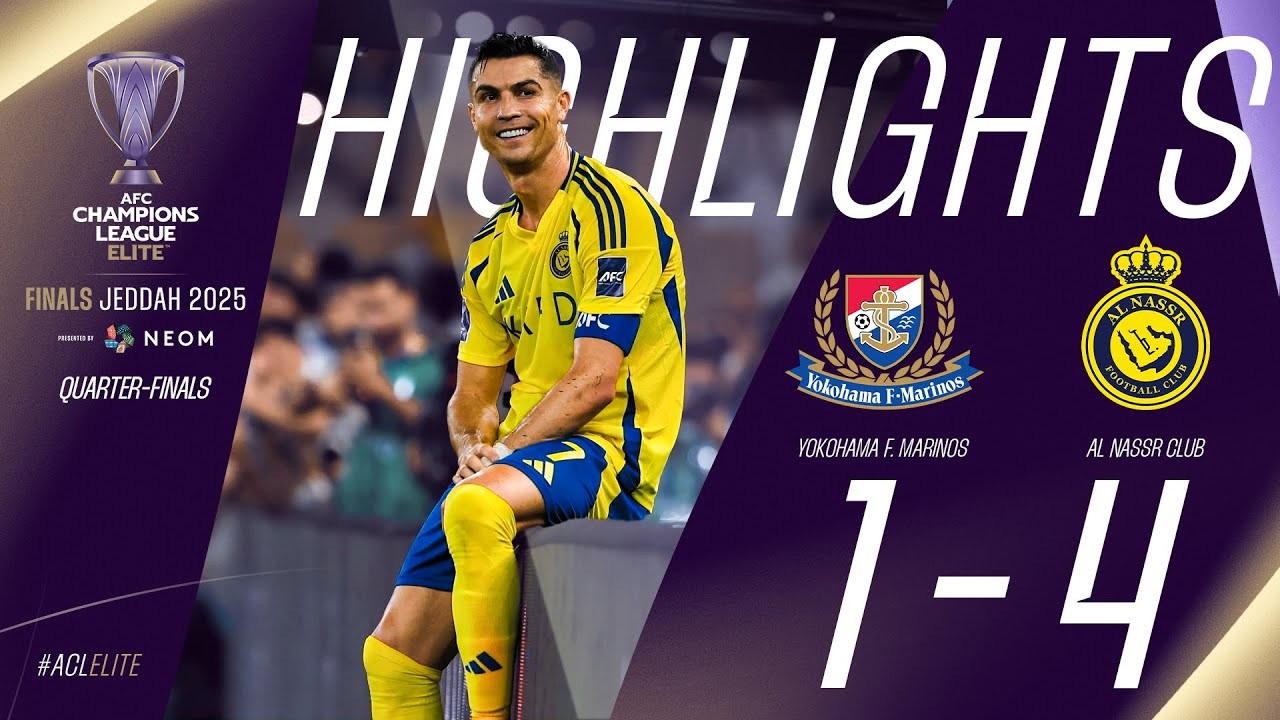 #ไฮไลท์ฟุตบอล [ โยโกฮาม่า เอฟ มารินอส 1 - 4 อัล นาสเซอร์ ] เอเอฟซี แชมเปี้ยนส์ ลีก อีลิท (รอบ8ทีมสุดท้าย)นัดแรก 2025/27.4.68