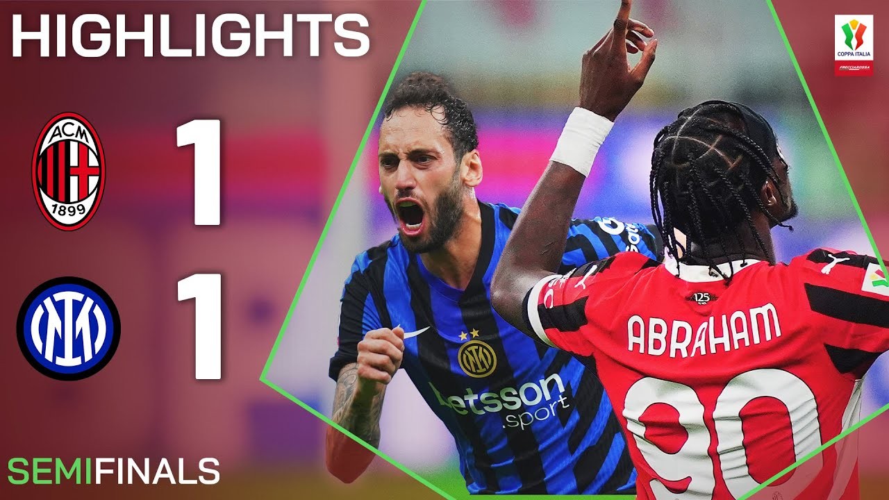 #ไฮไลท์ฟุตบอล [ เอซี มิลาน 1 - 1 อินเตอร์ มิลาน ] โคปปา อิตาเลีย คัพ 2025/3.4.68
