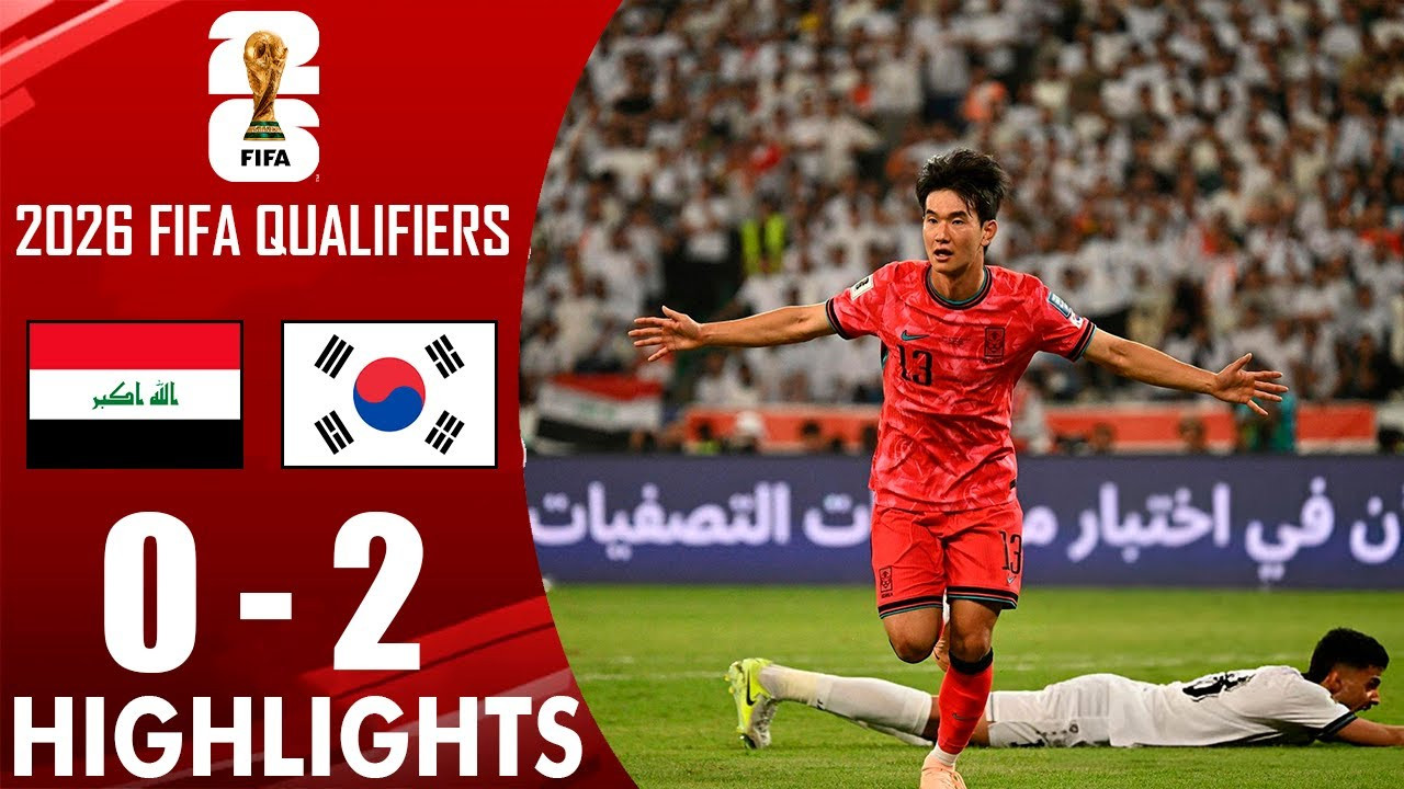 #ไฮไลท์ฟุตบอล [ อิรัก 0 - 2 เกาหลีใต้ ] ฟุตบอลโลก รอบคัดเลือก โซนเอเชีย 2025/6.6.68
