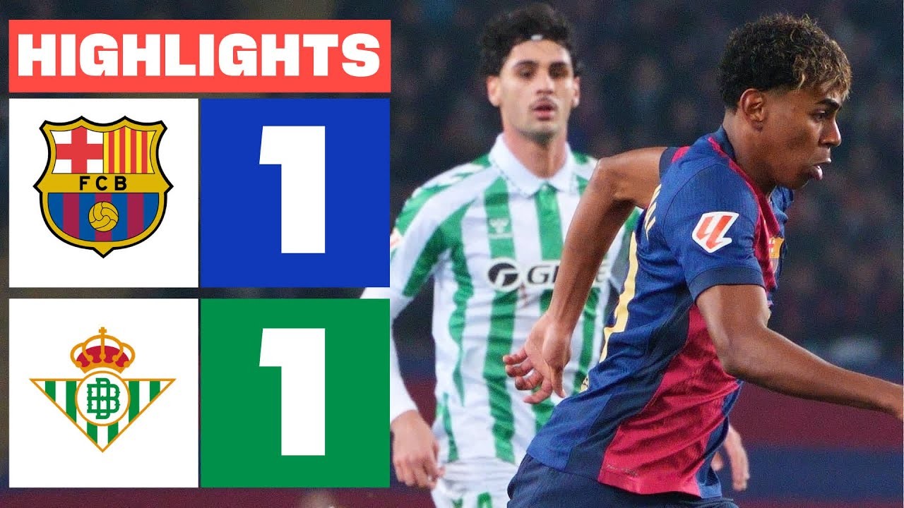 #ไฮไลท์ฟุตบอล [ บาร์เซโลน่า 1 - 1 เรอัล เบติส ] ลาลีก้า สเปน 2025/6.4.68