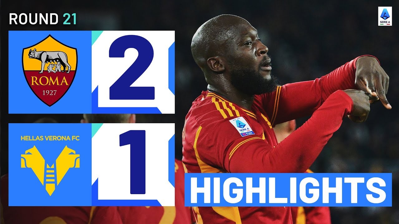 #ไฮไลท์ฟุตบอล [ เอเอส โรม่า 2 - 1 เวโรน่า ] กัลโช่ เซเรียอา อิตาลี 2024/21.1.67