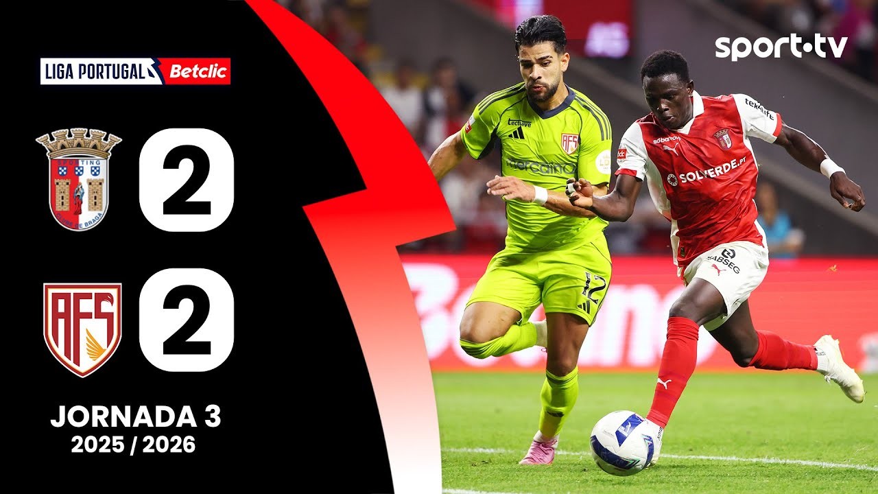 #ไฮไลท์ฟุตบอล [ สปอร์ติ้ง บราก้า 2 - 2 เอวีเอส ฟูเตโบล ] พรีไมร่า ลีก้า โปรตุเกส 2025/25.8.68