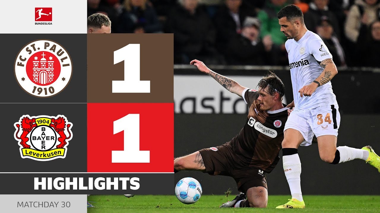 #ไฮไลท์ฟุตบอล [ ซังค์ เพาลี 1 - 1 เลเวอร์คูเซ่น ] บุนเดสลีก้า เยอรมัน 2025/21.4.68