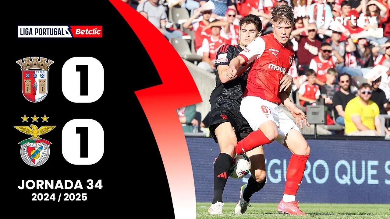 #ไฮไลท์ฟุตบอล [ สปอร์ติ้ง บราก้า 1 - 1 เบนฟิก้า ] พรีเมร่า ลีก้า โปรตุเกส 2025/18.5.68