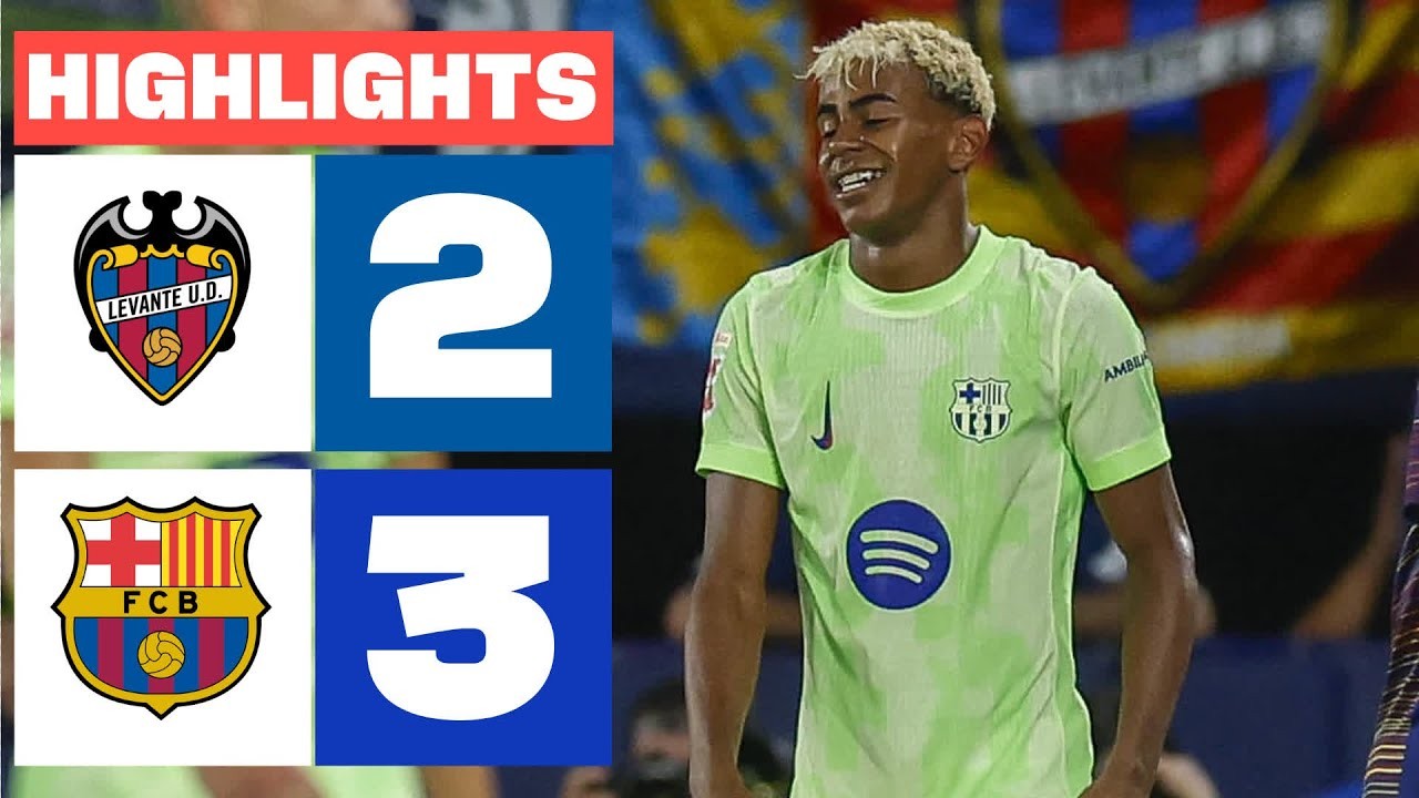 #ไฮไลท์ฟุตบอล [ เลบานเต้ 2 - 3 บาร์เซโลน่า ] ลาลีก้า สเปน 2025/24.8.68